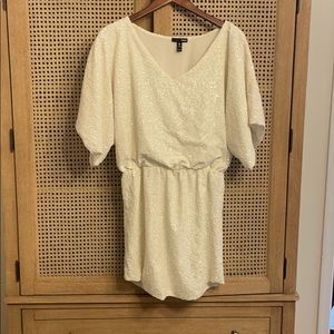 White sequined mini dress